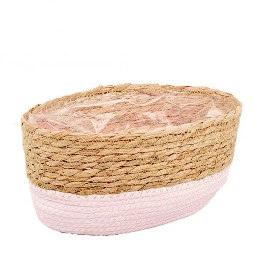 Korb Kitty hellrosa/natur 23x14x10.5cm