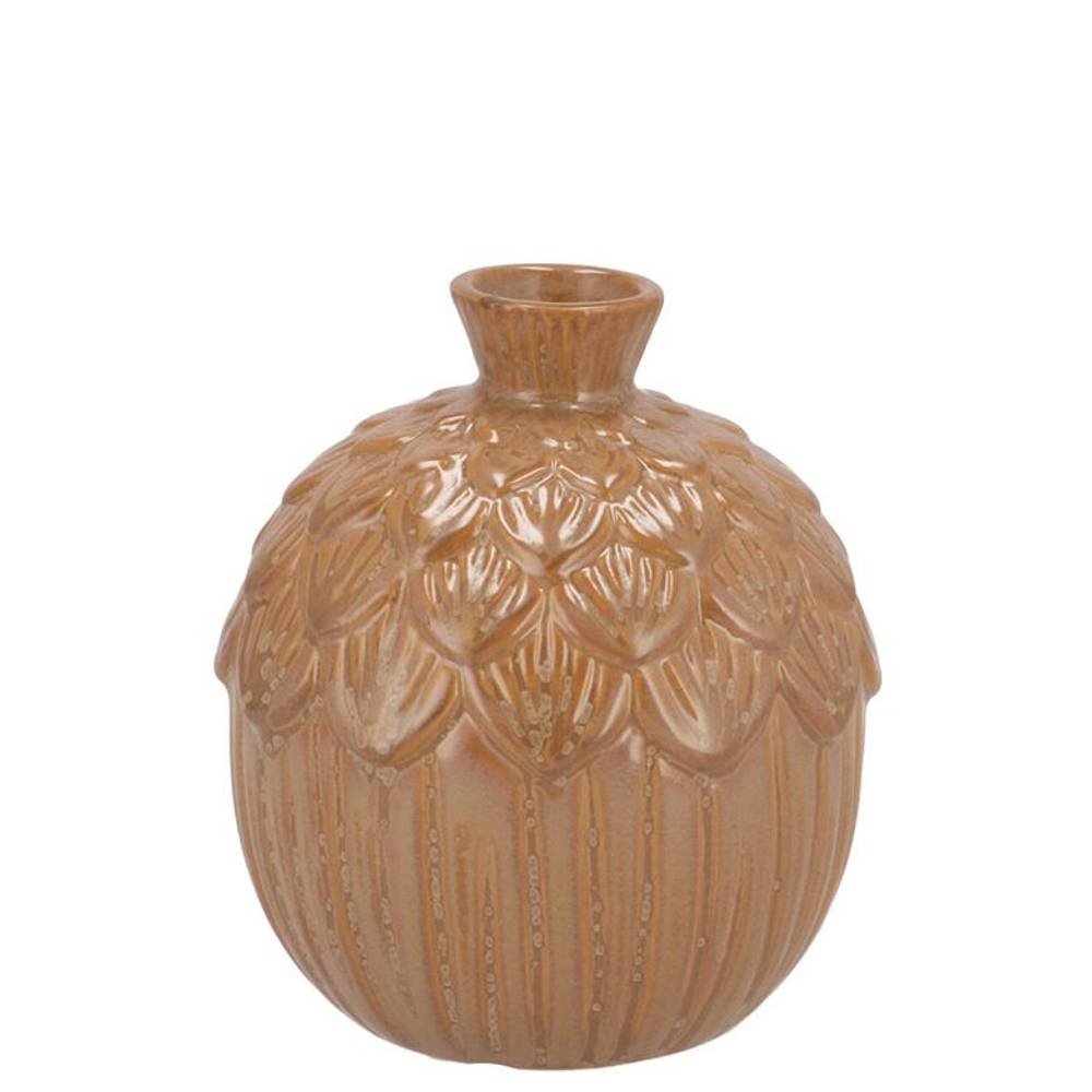 Keramik Vase Milou Eichel sand 08x08x10cm