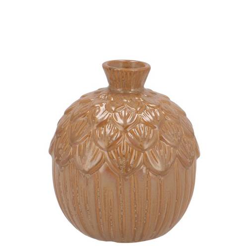 Keramik Vase Milou Eichel sand 08x08x10cm