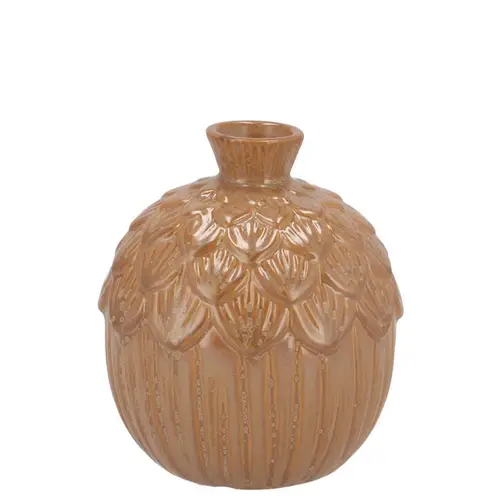 Keramik Vase Milou Eichel sand 08x08x10cm