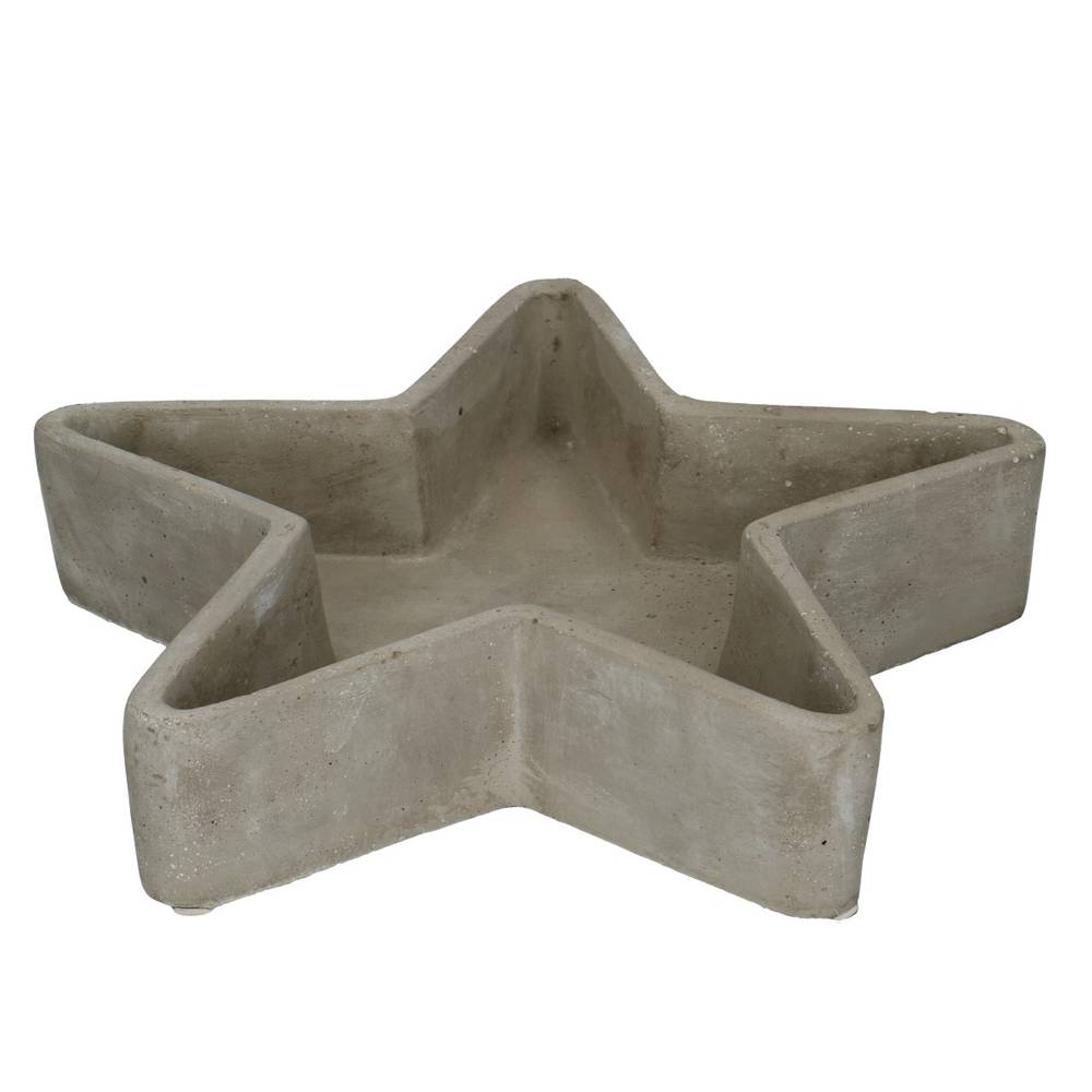 Keramik Stern grau D25cm H05cm
