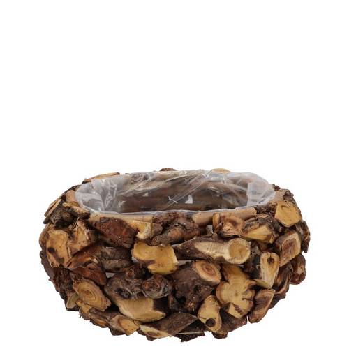 Holz Topf Rund braun 10x10x10cm
