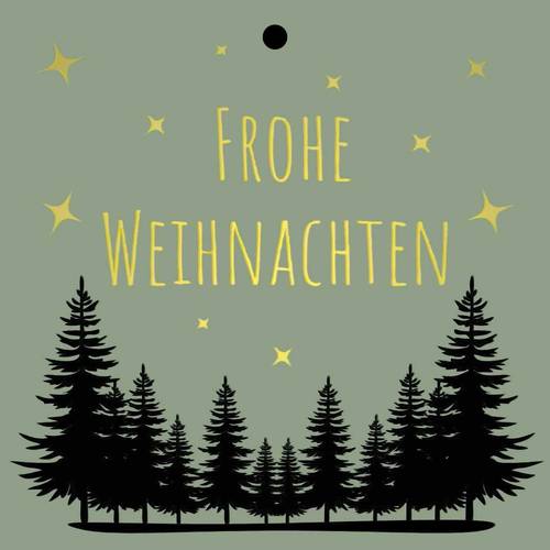 Karte Weihnachten grün 07x07cm x20