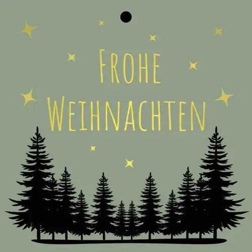 Karte Weihnachten grün 07x07cm x20