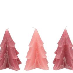 Kerze Baum mix rosa D09cm H12cm