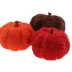 Deko Kürbis orange mix D12cm x3