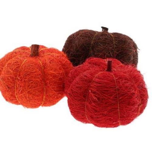 Deko Kürbis orange mix D12cm x3