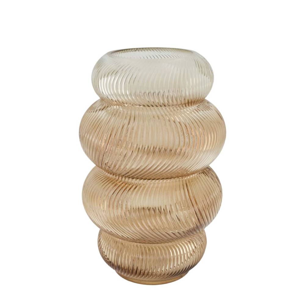 Glas Vase Bubble braun D19cm H30cm
