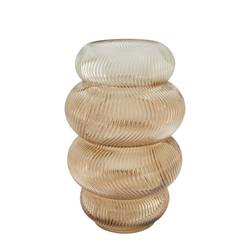 Glas Vase Bubble braun D19cm H30cm