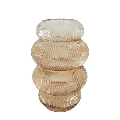 Glas Vase Bubble braun D19cm H30cm