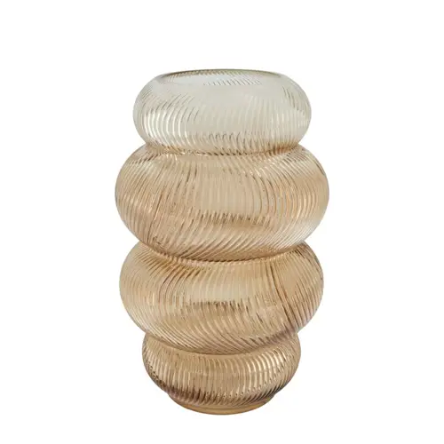 Glas Vase Bubble braun D19cm H30cm