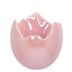 Keramik Übertopf Ei perle rosa D13cm H13cm