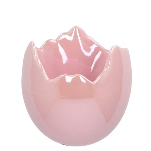 Keramik Übertopf Ei perle rosa D13cm H13cm