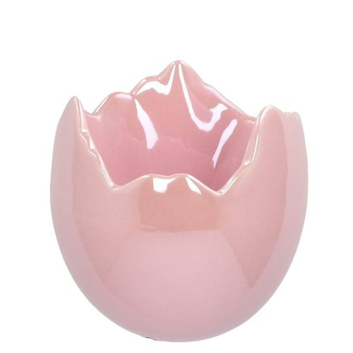 Keramik Übertopf Ei perle rosa D13cm H13cm