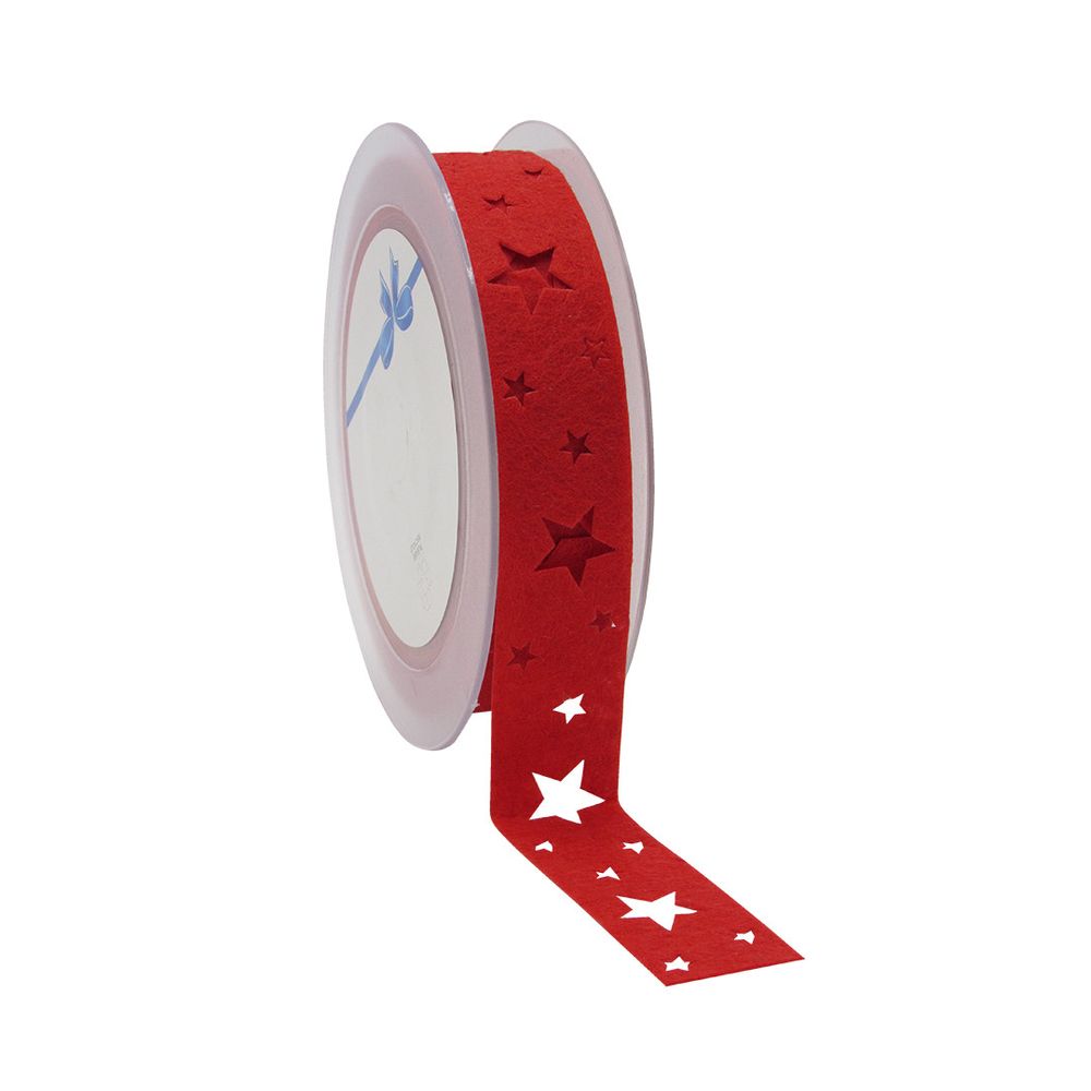 Band Filz Stern rot 25mm 10m