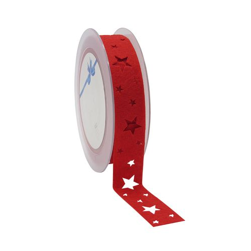 Band Filz Stern rot 25mm 10m