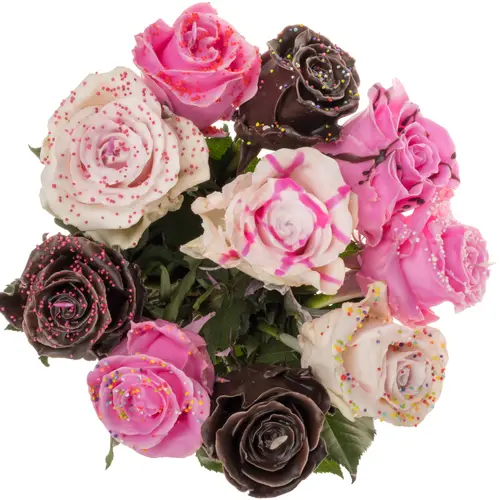 Rose wachs mix Choco Dream duftend 70cm