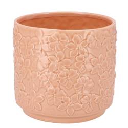 Keramik Übertopf Liv Blumen rosa 20x20x18cm