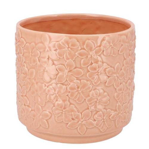 Keramik Übertopf Liv Blumen rosa 20x20x18cm
