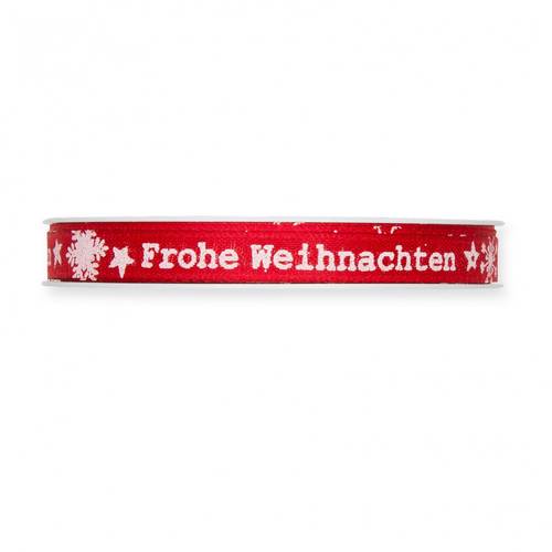 Band Frohe Weihnacht rot 10mm 18m