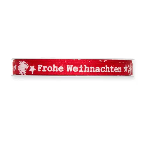 Band Frohe Weihnacht rot 10mm 18m