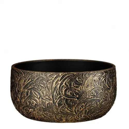 Keramik Schale Arthur schwarz/gold D37cm H15cm 
