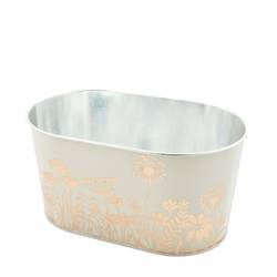 Zink Übertopf Alossi creme 22x14x11cm 