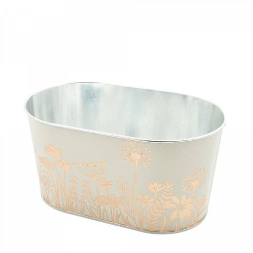 Zink Übertopf Alossi creme 22x14x11cm 