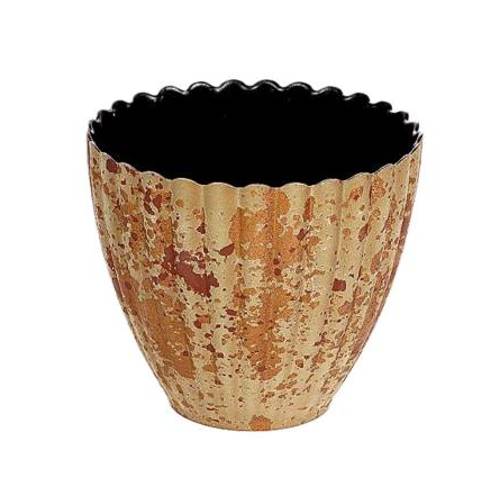 Melamine Übertopf ribble rostig D13cm H11.5cm