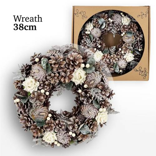 Kranz Xmas weiss eisig D30cm