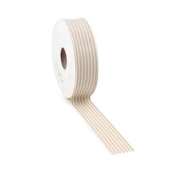 Band Vivant Streifen creme/weiss  25mm 20m