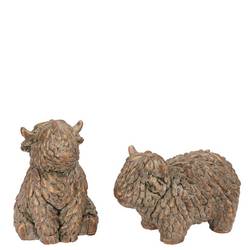 Beton Stier mix Sitzend gold 09×08×11cm