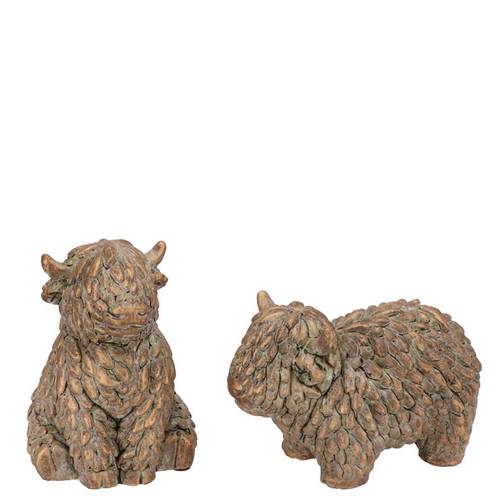 Beton Stier mix Sitzend gold 09×08×11cm