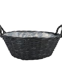 Korb Henkel Weide schwarz D30cm H12cm