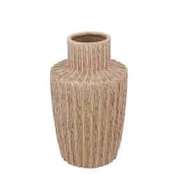 Keramik Vase Cody Stripe braun 15x15x21cm