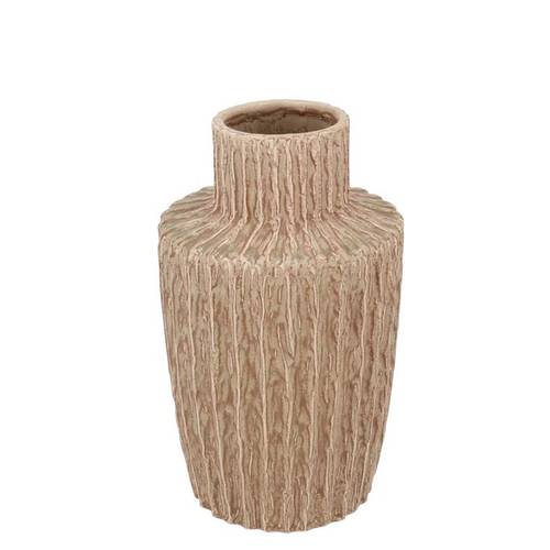 Keramik Vase Cody Stripe braun 15x15x21cm