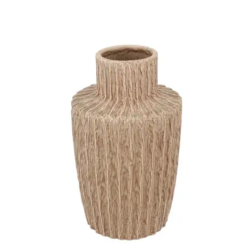 Keramik Vase Cody Stripe braun 15x15x21cm