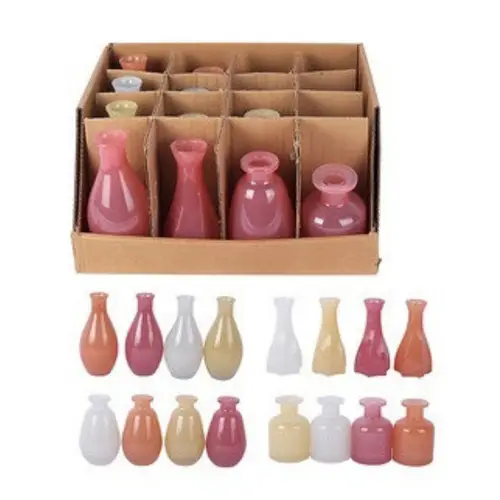 Glas Flasche mix D10cm H15cm