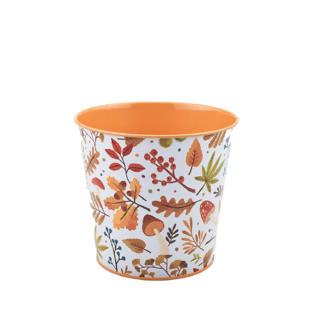 Zink Übertopf Autumn orange D15cm H13.5cm 