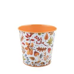 Zink Übertopf Autumn orange D15cm H13.5cm 