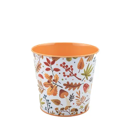 Zink Übertopf Autumn orange D15cm H13.5cm 