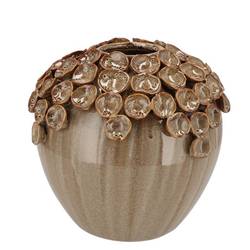Keramik Vase Nancy Blumen braun 21x21x22cm