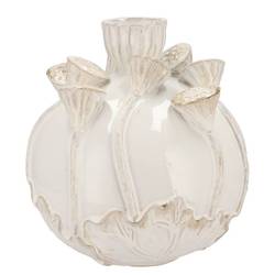 Keramik Vase Mara Lotus weiss 30x30x30cm