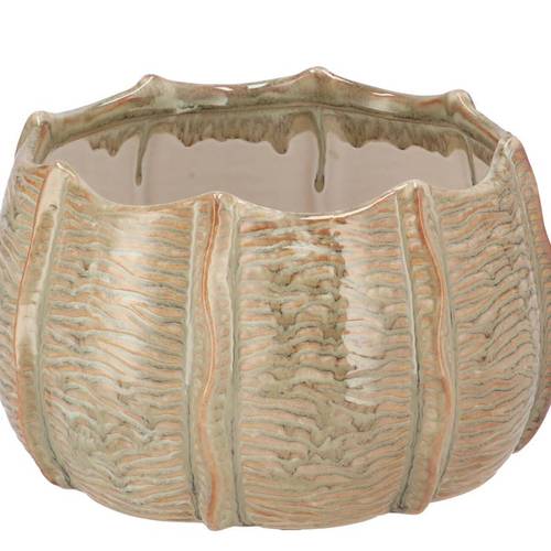 Keramik Übertopf Sifan Structure grün 20x20x12cm