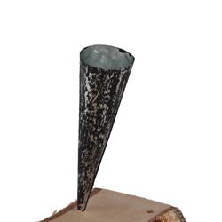 Teelichthalter Spitz schwarz geflammt 4x15cm