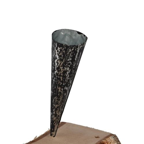 Teelichthalter Spitz schwarz geflammt 4x15cm
