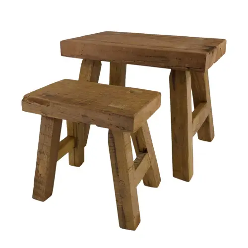 Hocker Holz 2/Set 35x25x30cm