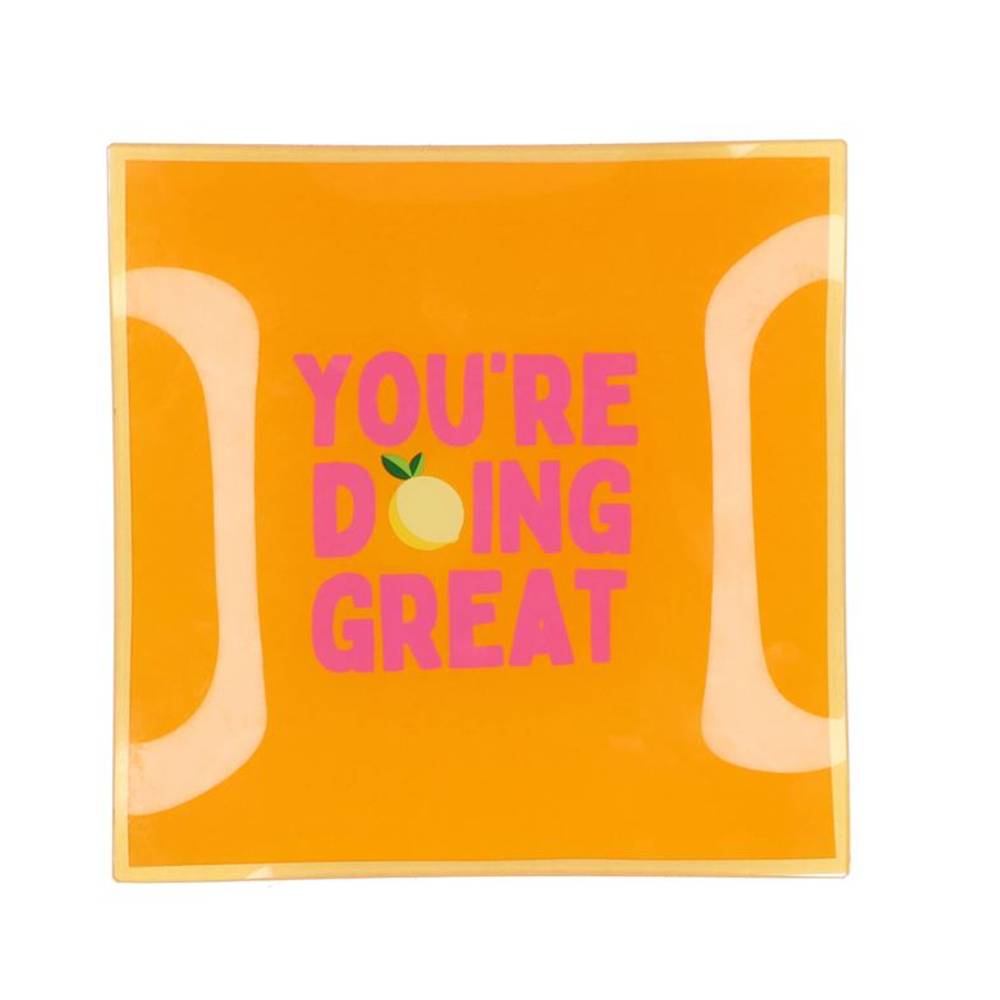 Teller Viereck Great orange 18x18x02cm