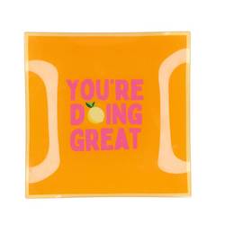 Teller Viereck Great orange 18x18x02cm