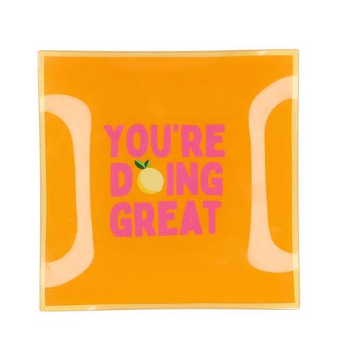 Teller Viereck Great orange 18x18x02cm